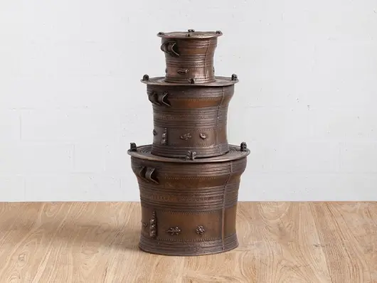 Laotian Rain Drums, Set of 3, Bronze by PHILLIPS COLLECTION