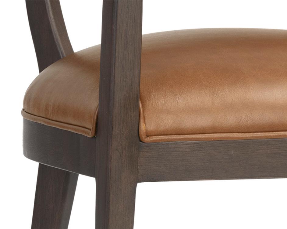 BRYLEA DINING ARMCHAIR - BROWN - SHALIMAR TOBACCO LEATHER by Sunpan