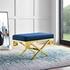 Bendel Velvet Performance Velvet Bench In Gold Navy by Modway Furniture