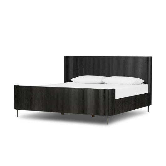 Fletcher King Bed - Distressed Black Oak by Four Hands