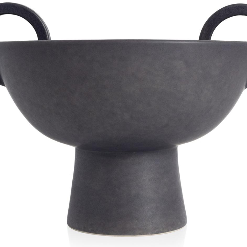 Anillo Bowl In Matte Black Ceramic by FOUR HANDS