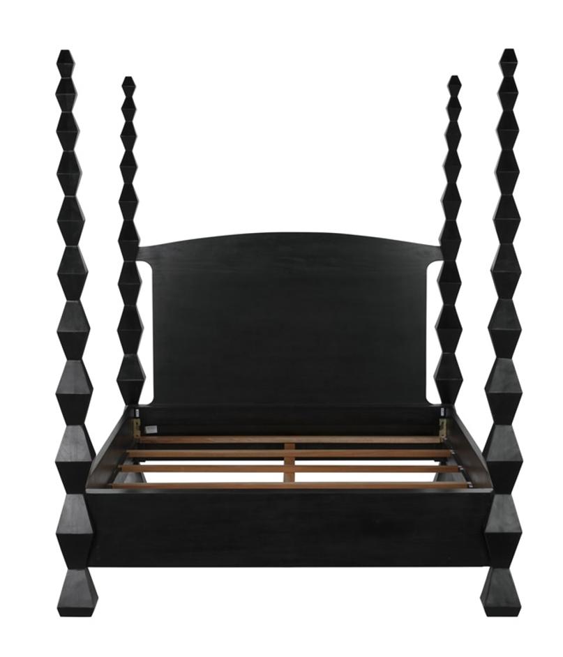 Brancusi Bed, Queen, Hand Rubbed Black by Noir Furniture