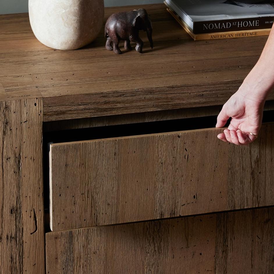 Abaso Nightstand in Rustic Wormwood Oak by FOUR HANDS