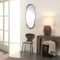 Margaux Metal Oval Wall Mirror, Antique Silver by Jamie Young