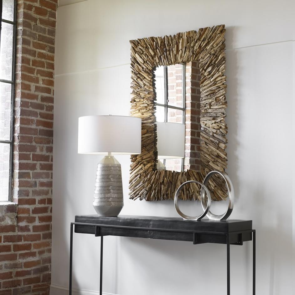 Teak Branch Rectangular Mirror by Uttermost