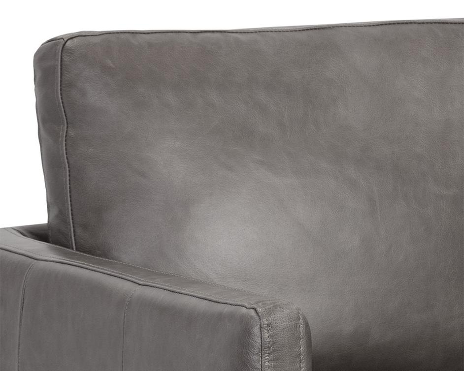Portman Swivel Lounge Chair - Marseille Concrete Leather by Sunpan