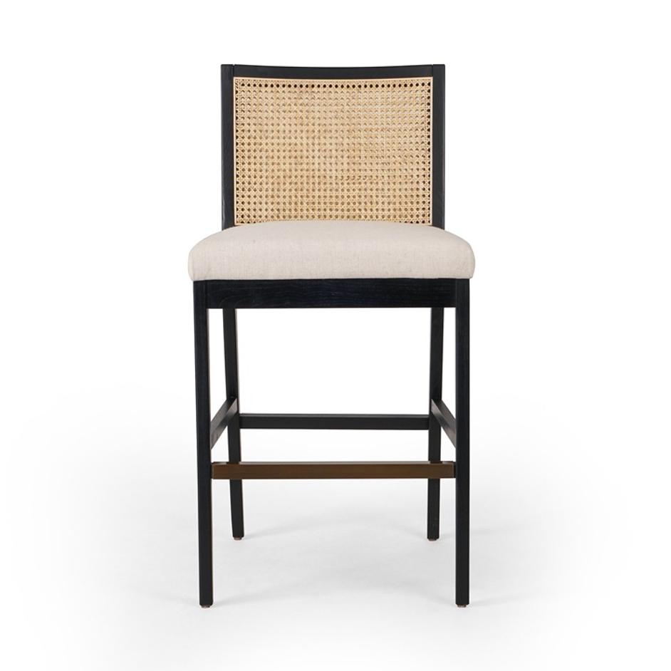 Antonia Cane Armless Bar + Counter Stool - Savile Flax by Four Hands