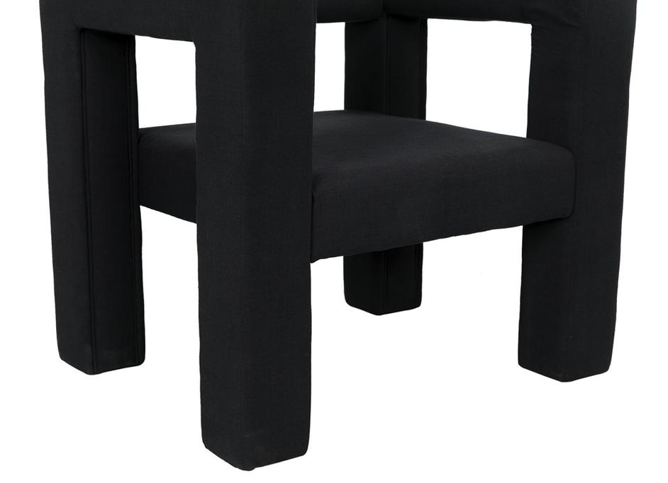 Felix Mixed Lumber Frame Chair in Black Cotton by Noir Furniture