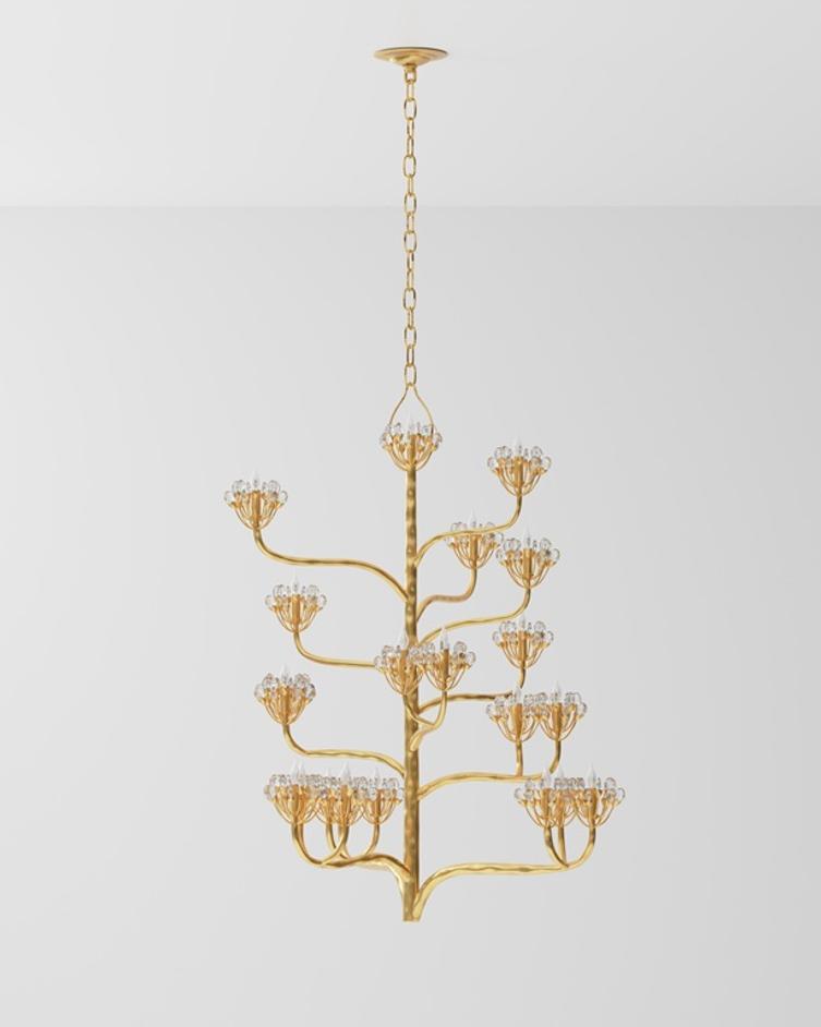 Agavé Americana Gold Chandelier In Dark Contemporary Gold Leaf by Currey & Company