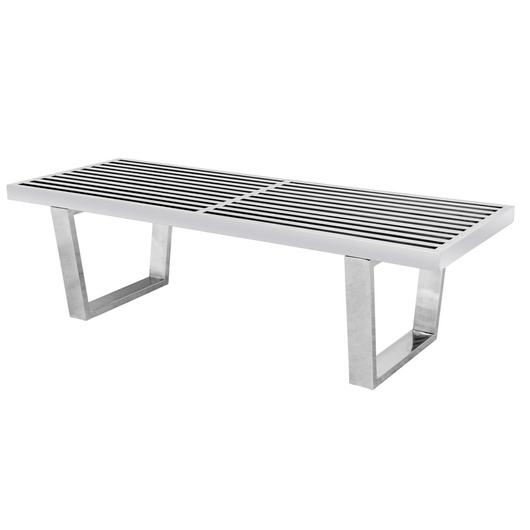 Henry PLATFORM BENCH - 4 FEET - SILVER by LeisureMod