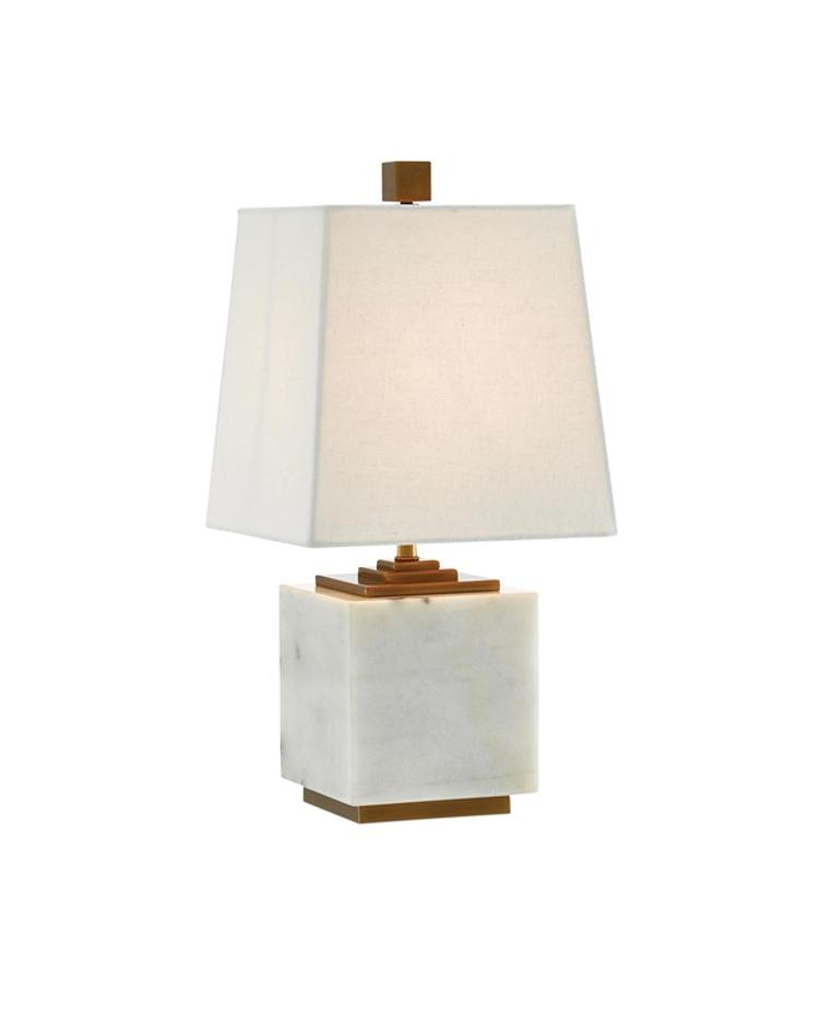 Annelore Table Lamp In White & Antique Brass by Currey & Company