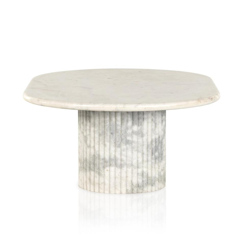 Oranda Coffee Table in Polished White by FOUR HANDS