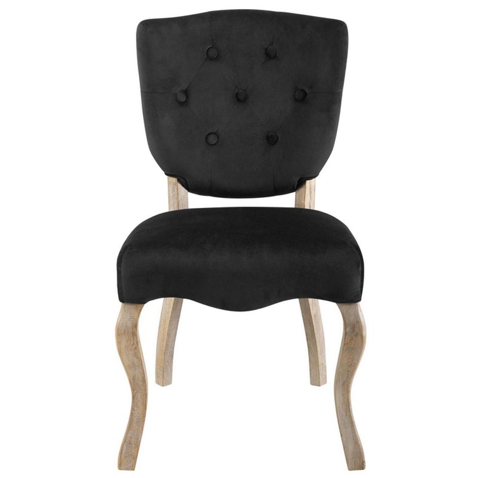 Union Vintage French Performance Velvet Dining Side Chair In Black by Modway Furniture