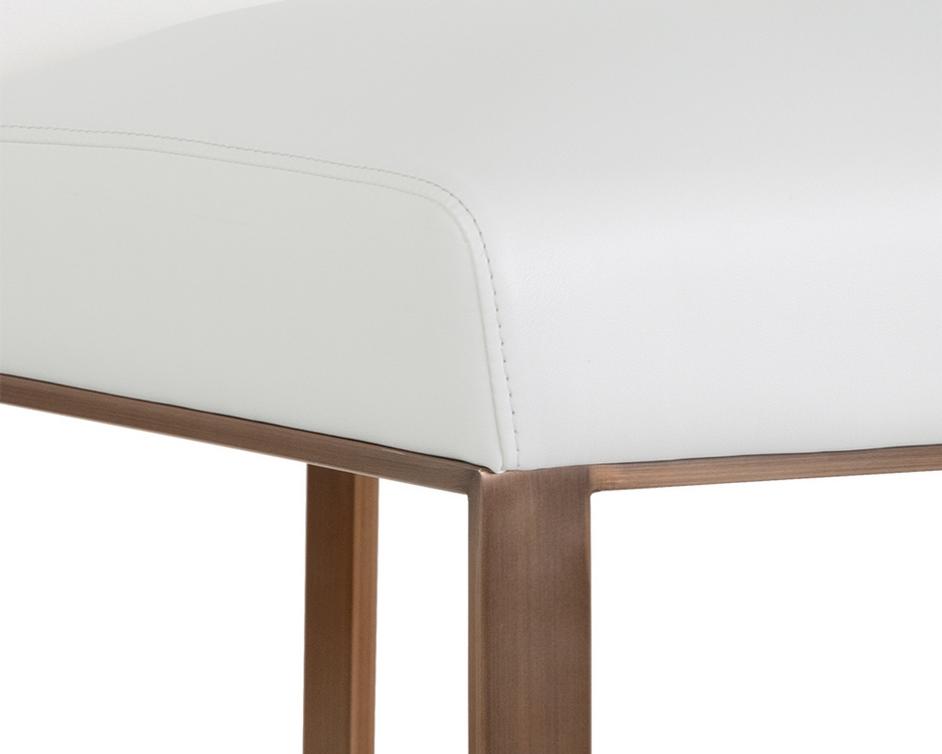 Dean Counter Stool - Antique Brass - Cantina White by Sunpan