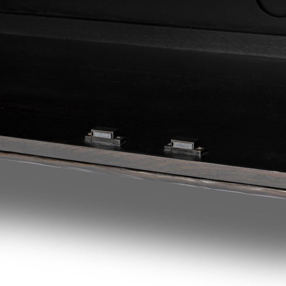 Afton Sideboard In Charcoal Oak And Charcoal Oak Veneer And Smooth Hammered Bronze by Four Hands