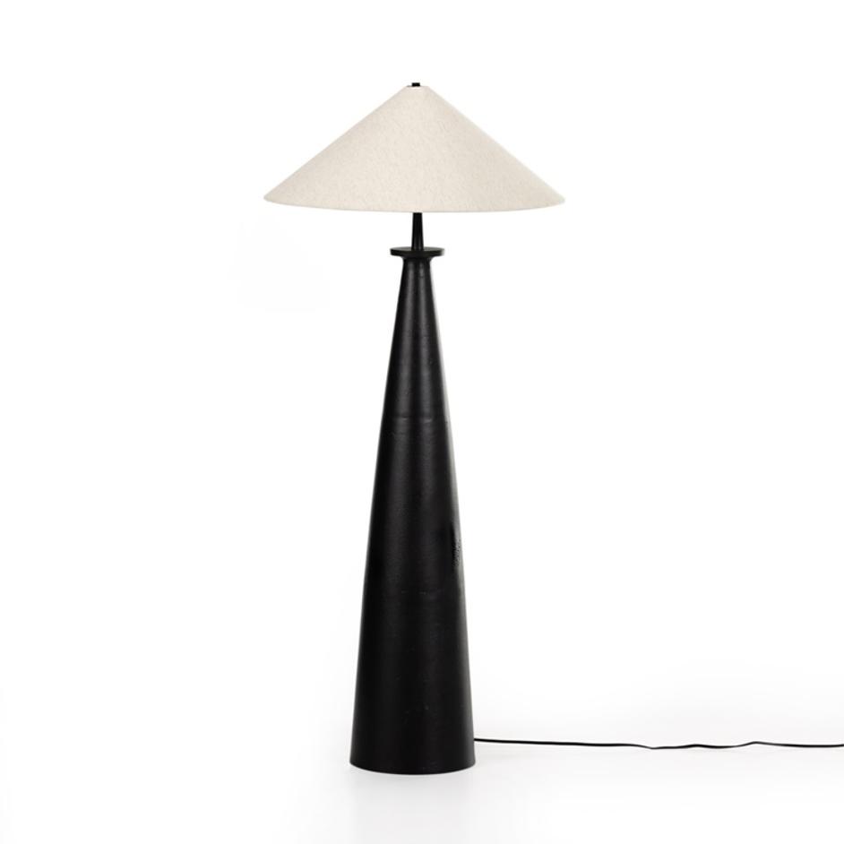 Innes Tapered Shade Floor Lamp In Mtt Black by FOUR HANDS