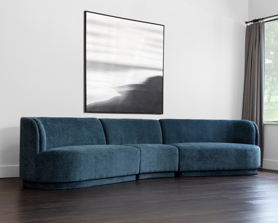 JACLYN MODULAR - LEFT ARMCHAIR - DANNY DUSTY BLUE by Sunpan