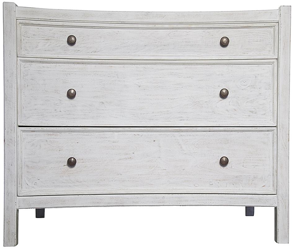 Hampton Mahogany and Veneer Side Table with Brass Pulls in White Wash Finish by Noir Furniture