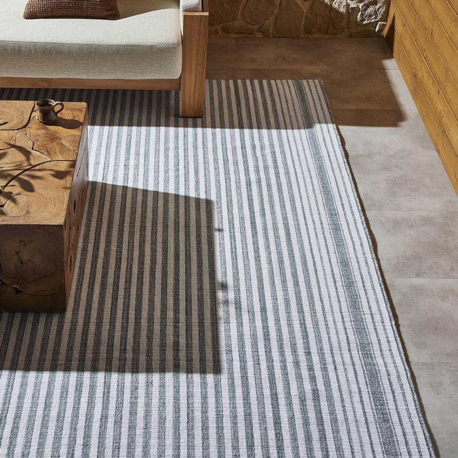 Selena Outdoor Rug In Blue Stripe And 10'x14' by Four Hands