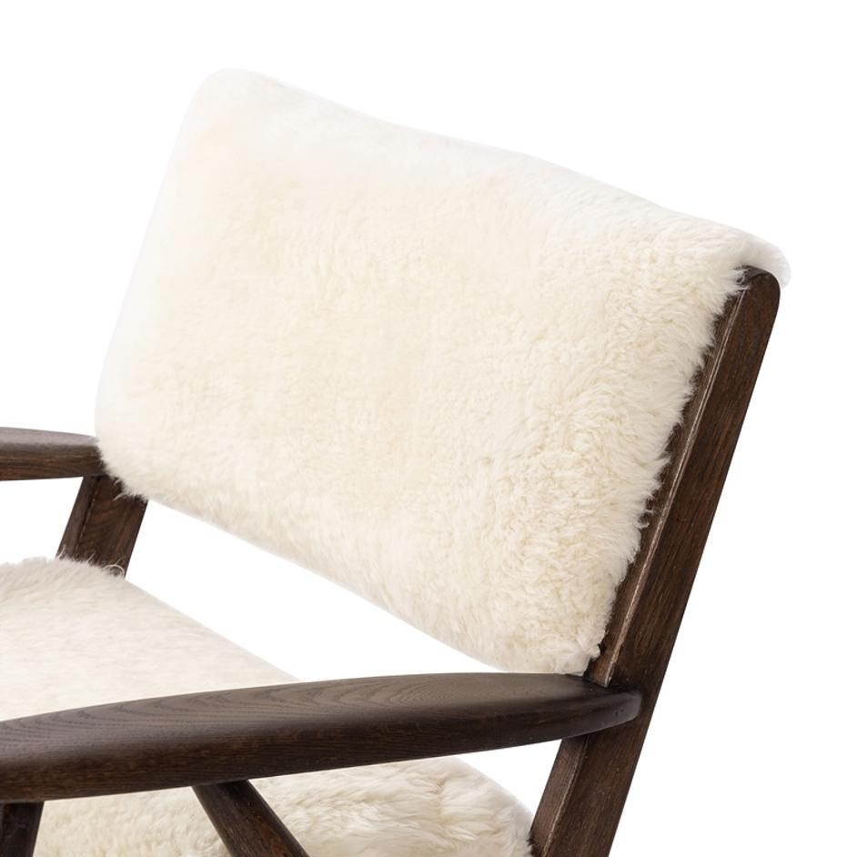 Papile Chair In Cream Shearling by FOUR HANDS