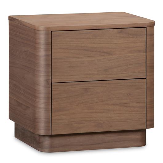 Round Off Tall Nightstand Walnut Brown by Moes Home