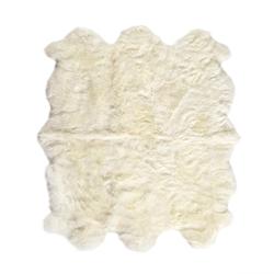 Lalo Lambskin Rug In White In 4.5X5.75 by FOUR HANDS