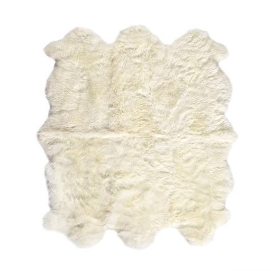 Lalo Lambskin Rug In White In 4.5X5.75 by FOUR HANDS