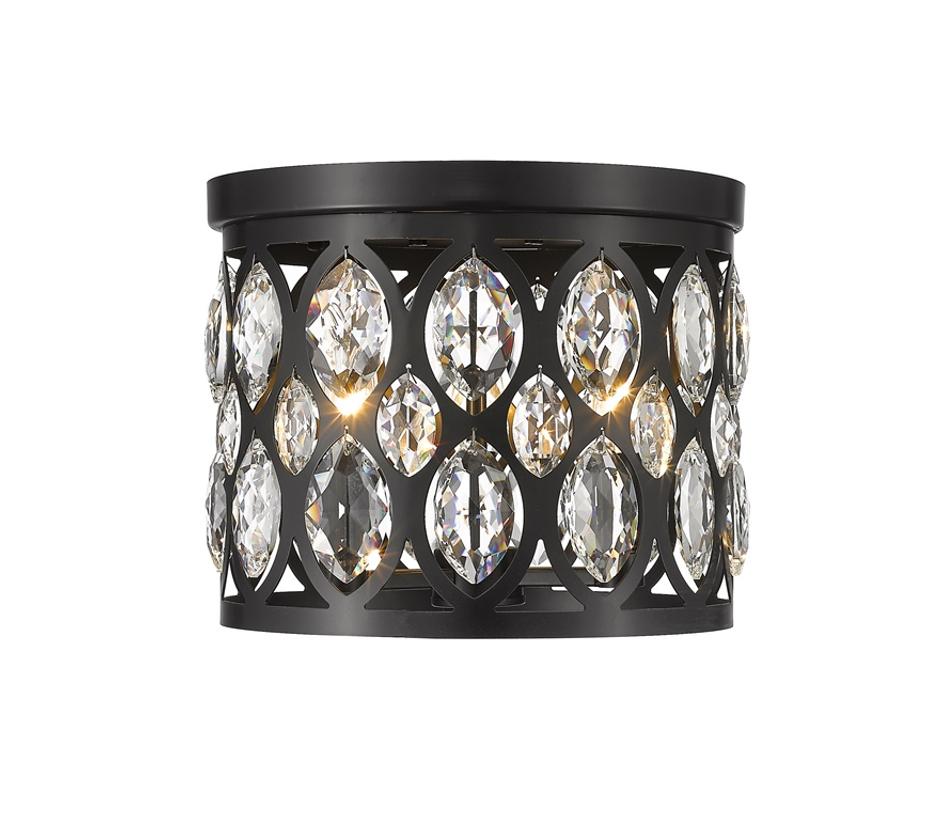Dealey 3 Light Flush Mount in Matte Black Finish by Z-Lite