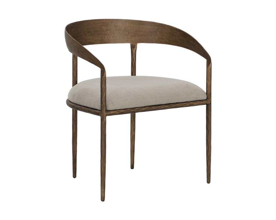 ZANATTA DINING ARMCHAIR - ZENITH TAUPE GREY by Sunpan