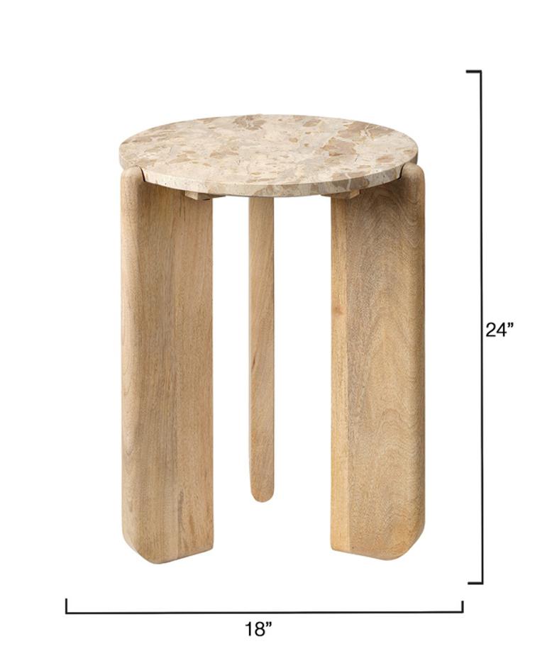 Quarry Wood and Tendua Stone Size Table by Jamie Young