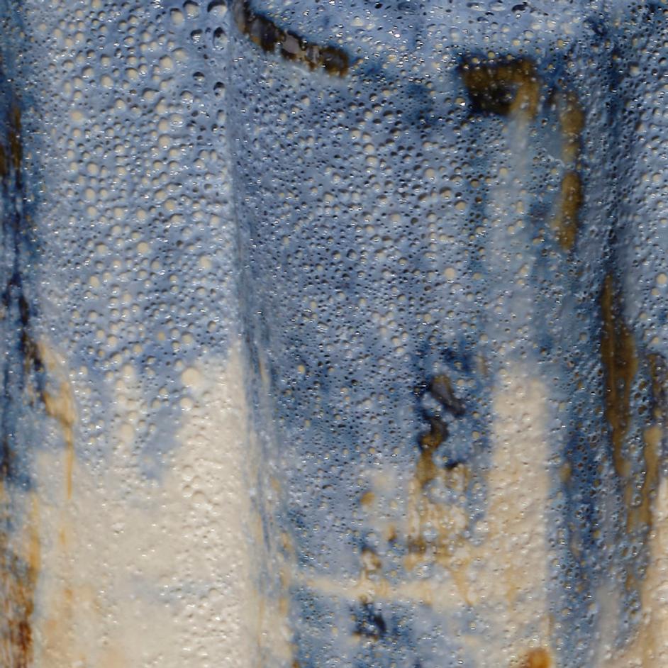 Abstract Ceramic Table Lamp with Raffia Shade by Jamie Young