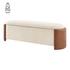 Alyssa Boucle/Faux Leather Storage Bench, Palladian Beige/Vintage Cider by New Pacific Direct