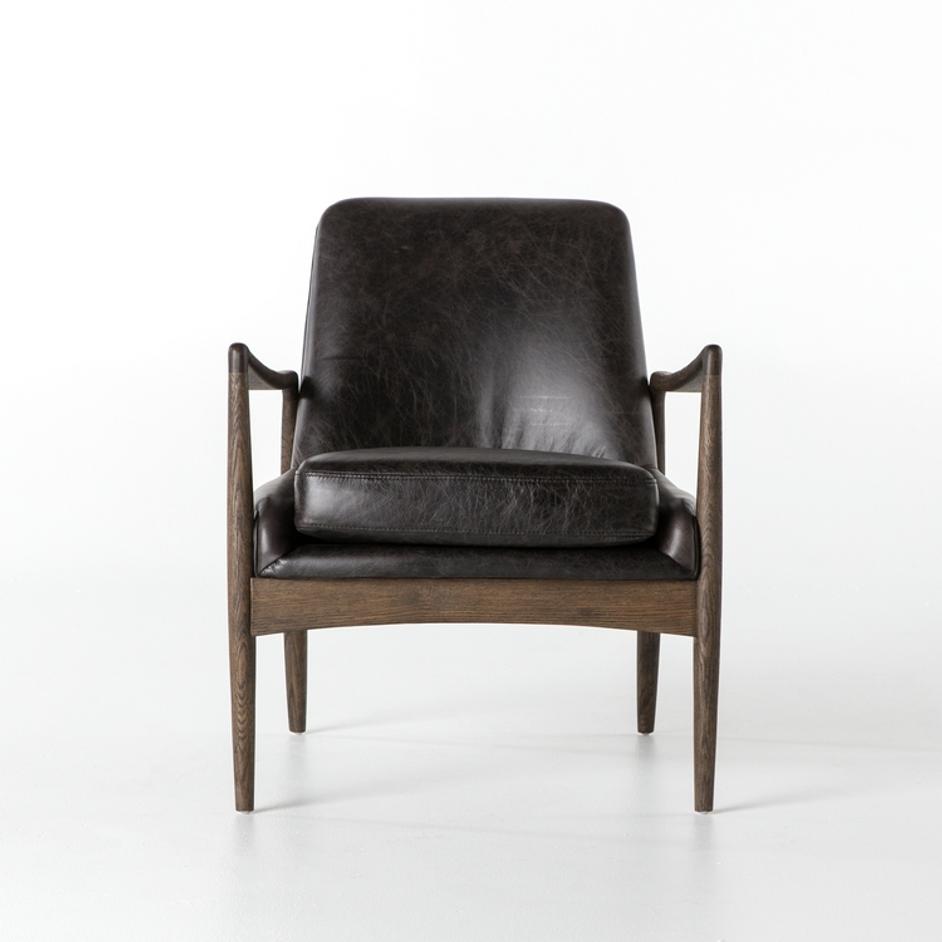 Braden Leather Chair-Durango Smoke by FOUR HANDS