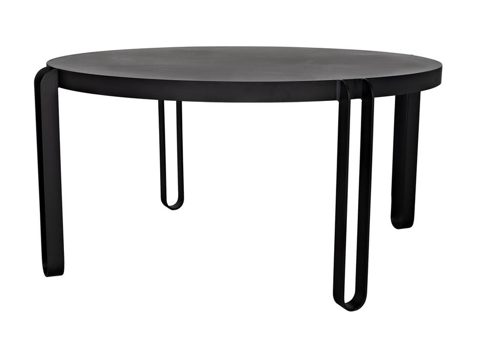 Marcellus Dining Table, 63", Black Metal by Noir Furniture
