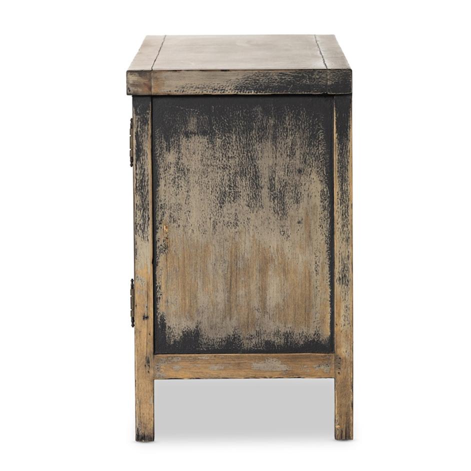 Hitchens Media Console In Worn Black by FOUR HANDS