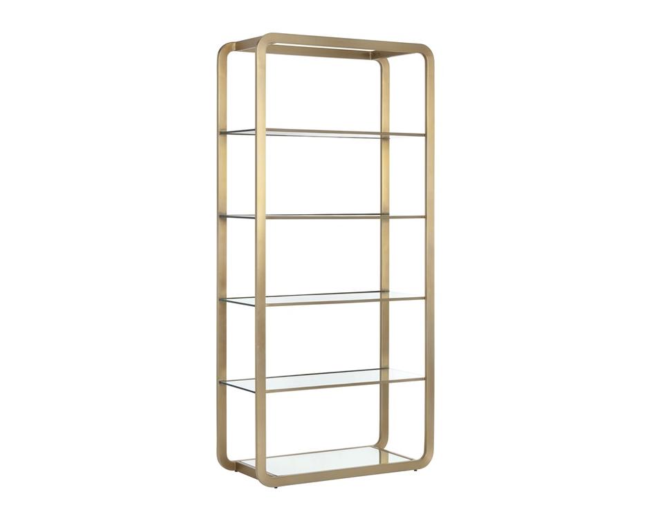 AMBRETTA BOOKCASE - LARGE - GOLD / CLEAR by Sunpan