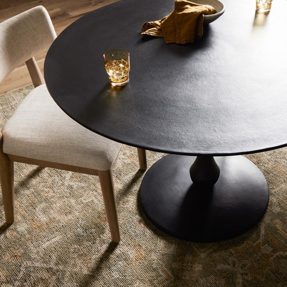 Daffin Round Bistro Table - Black Antique by Four Hands