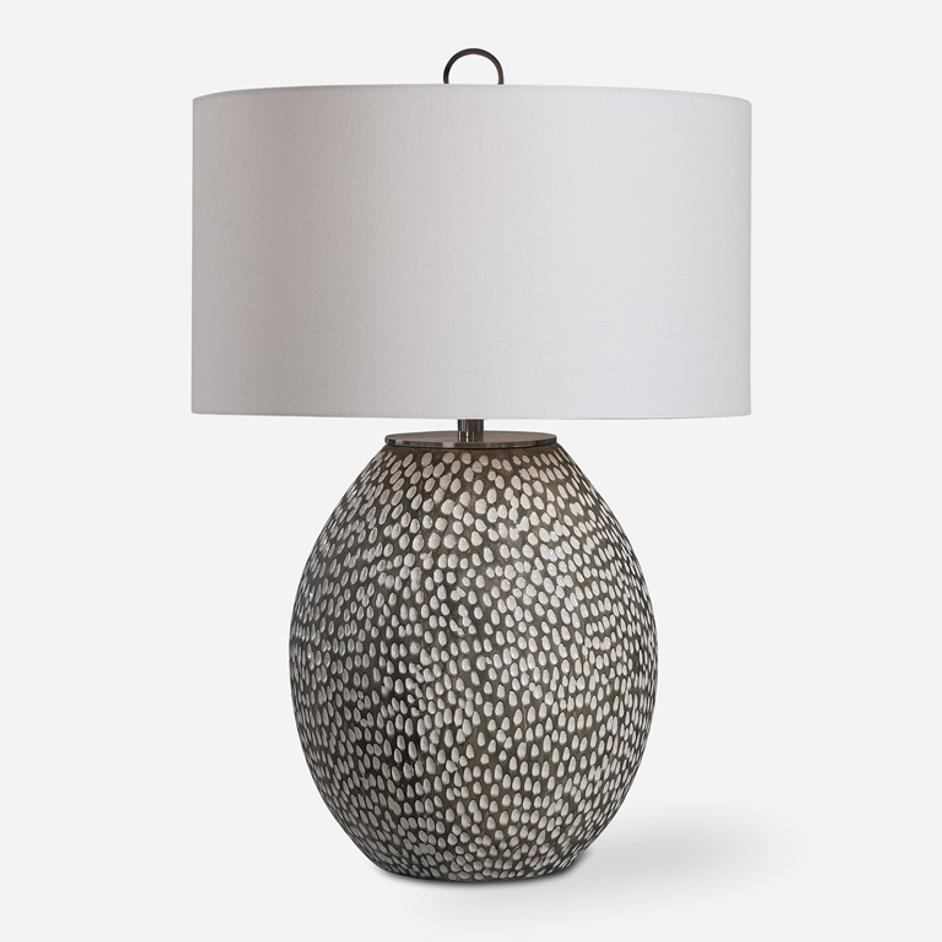 Cyprien Gray White Table Lamp by Uttermost