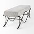 Ayla 55L x 17.6W x 18H Dark Gray Fabric Seat W/ Dark Nickel Metal Frame Bench by Mercana