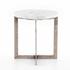 Lennie Round Nightstand In Brushed Nickel by FOUR HANDS