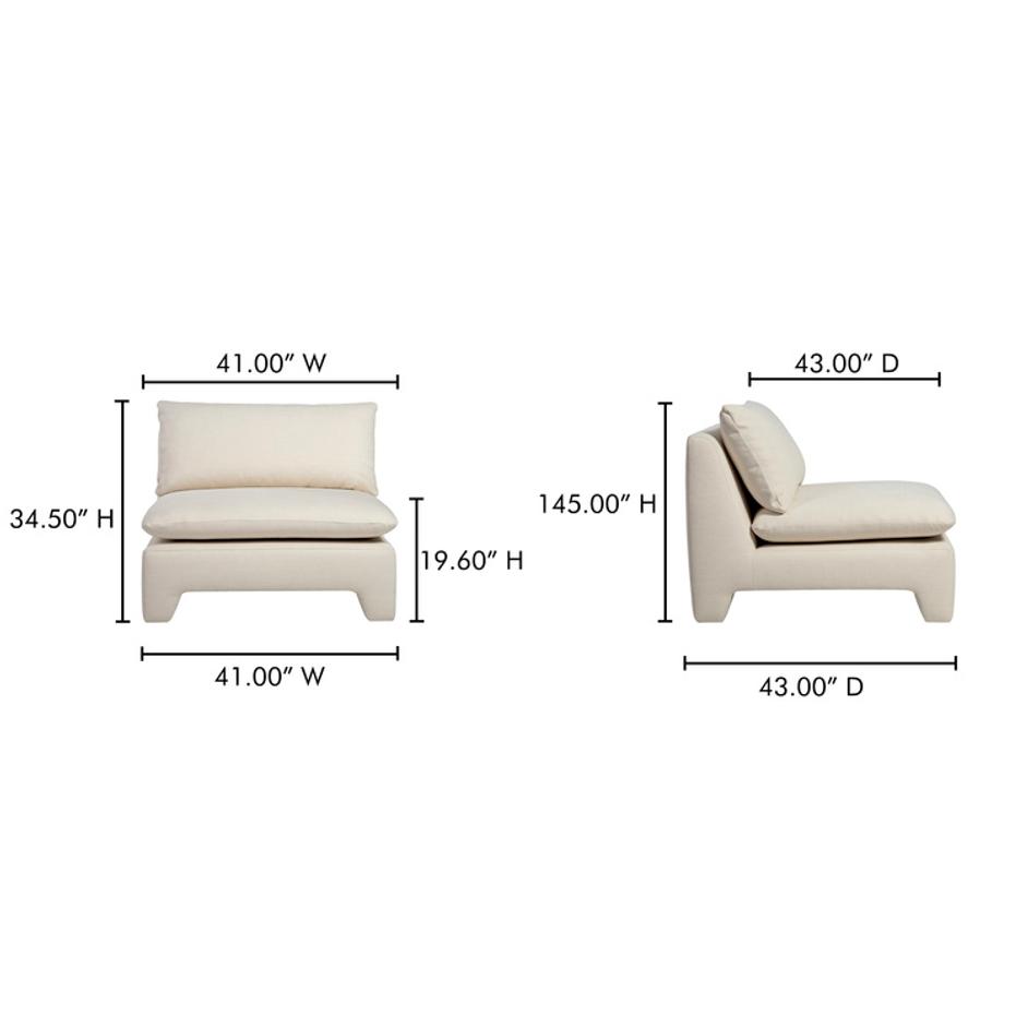 Estelle Lounge Chair Cream by Moes Home