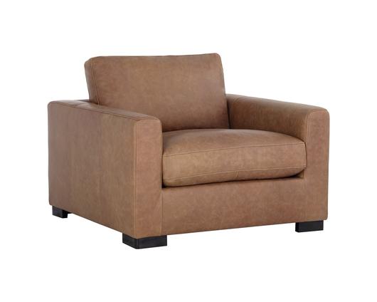 Baylor Armchair - Marseille Camel Leather by Sunpan