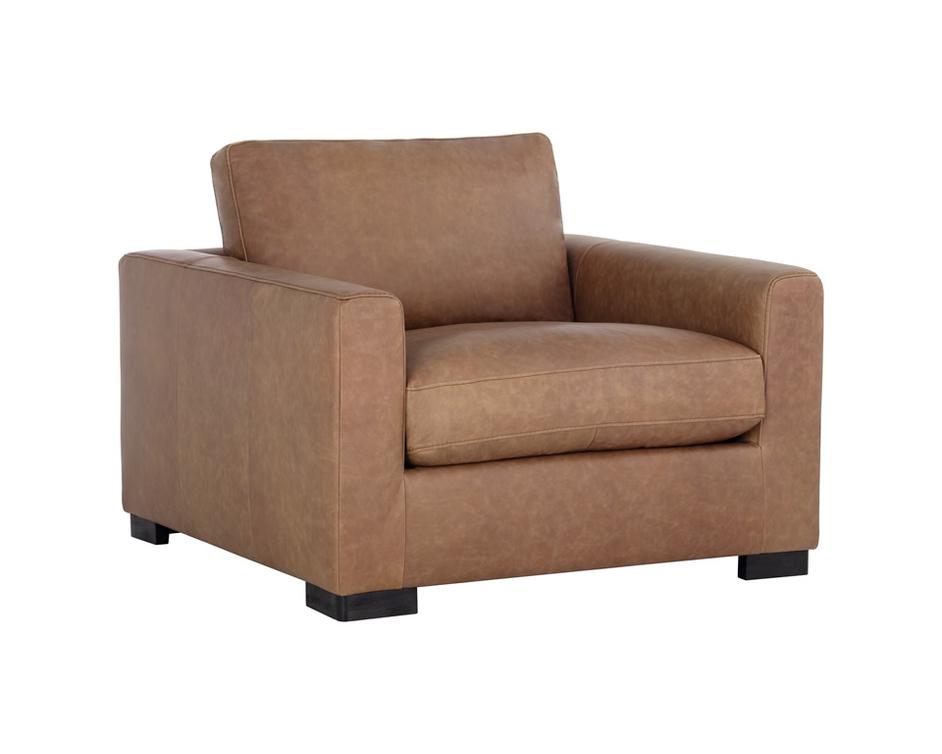 Baylor Armchair - Marseille Camel Leather by Sunpan