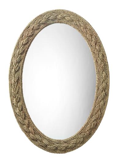 Lark Braided Seagrass Oval Mirror by Jamie Young