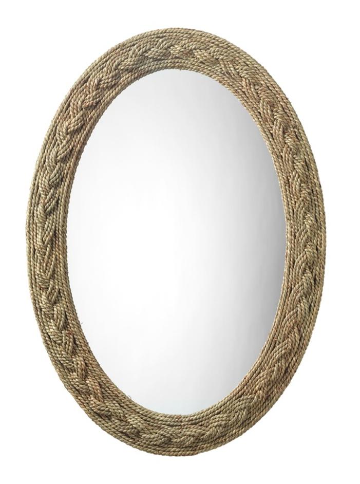 Lark Braided Seagrass Oval Mirror by Jamie Young