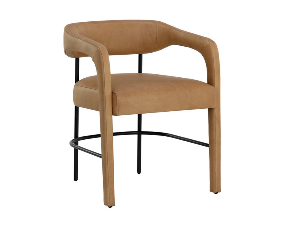 MAVIA DINING ARMCHAIR - LUDLOW SESAME LEATHER by Sunpan