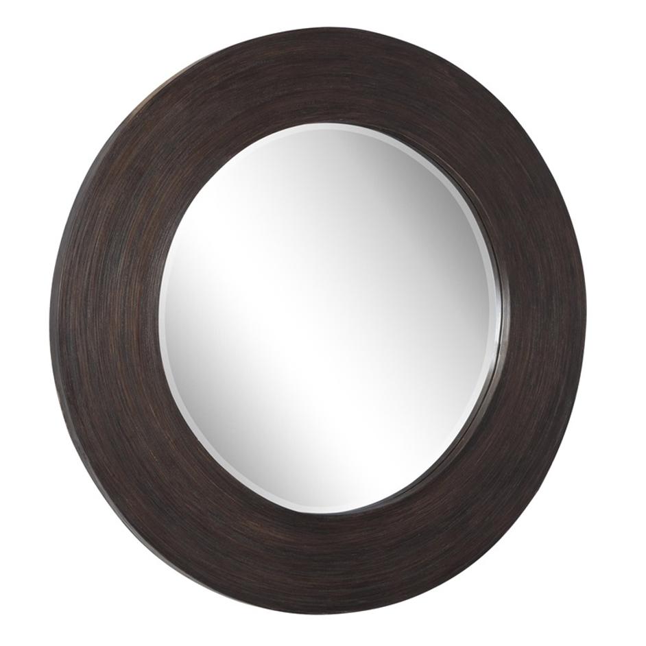 Dutton Dark Walnut Round Mirror by Uttermost