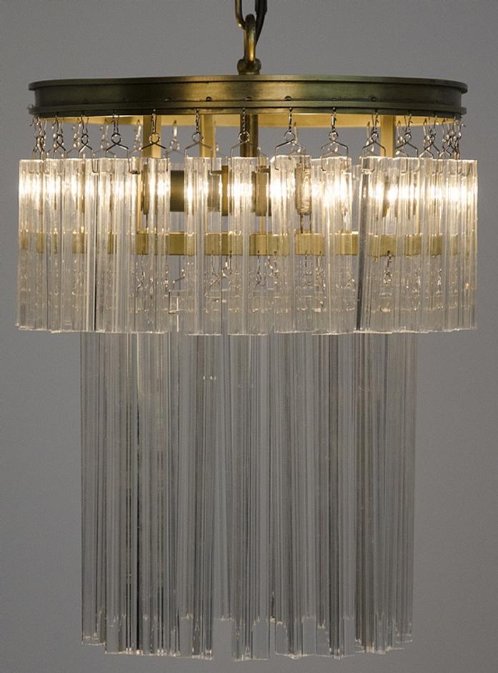 Toby Chandelier, Antique Brass and Crystal by Noir Furniture