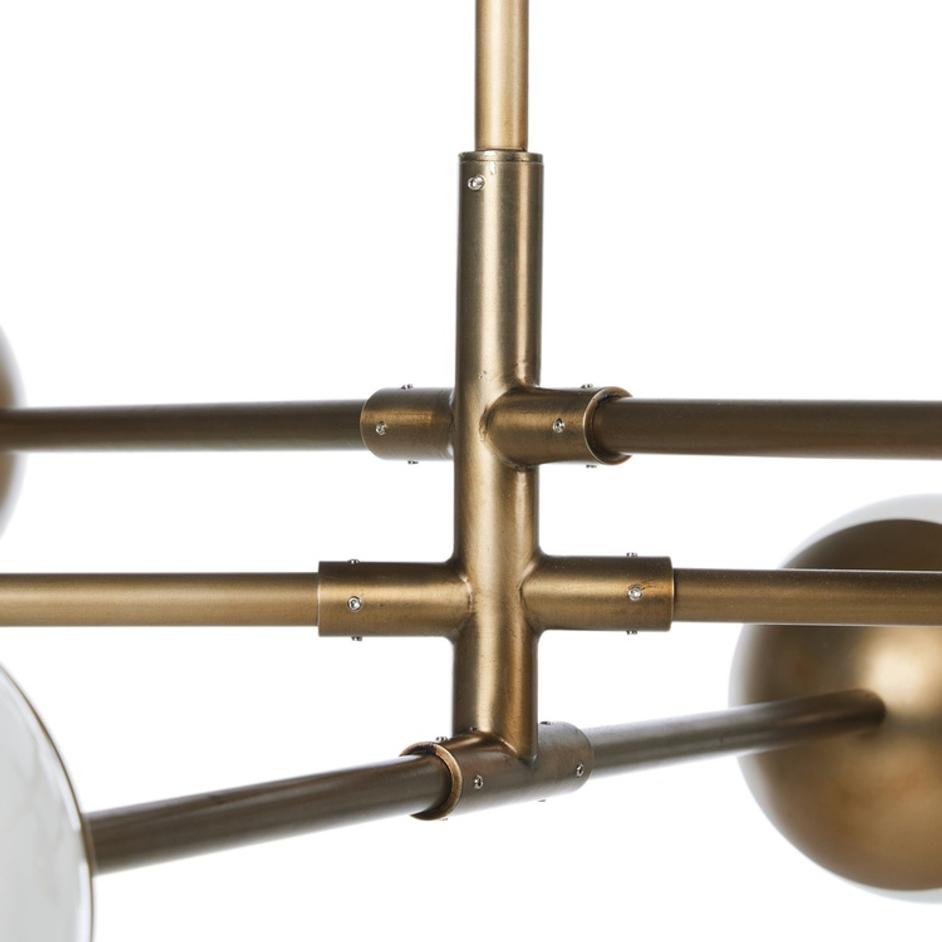 Oriana Chandelier In Aged Brass Iron And Milk Glass by Four Hands