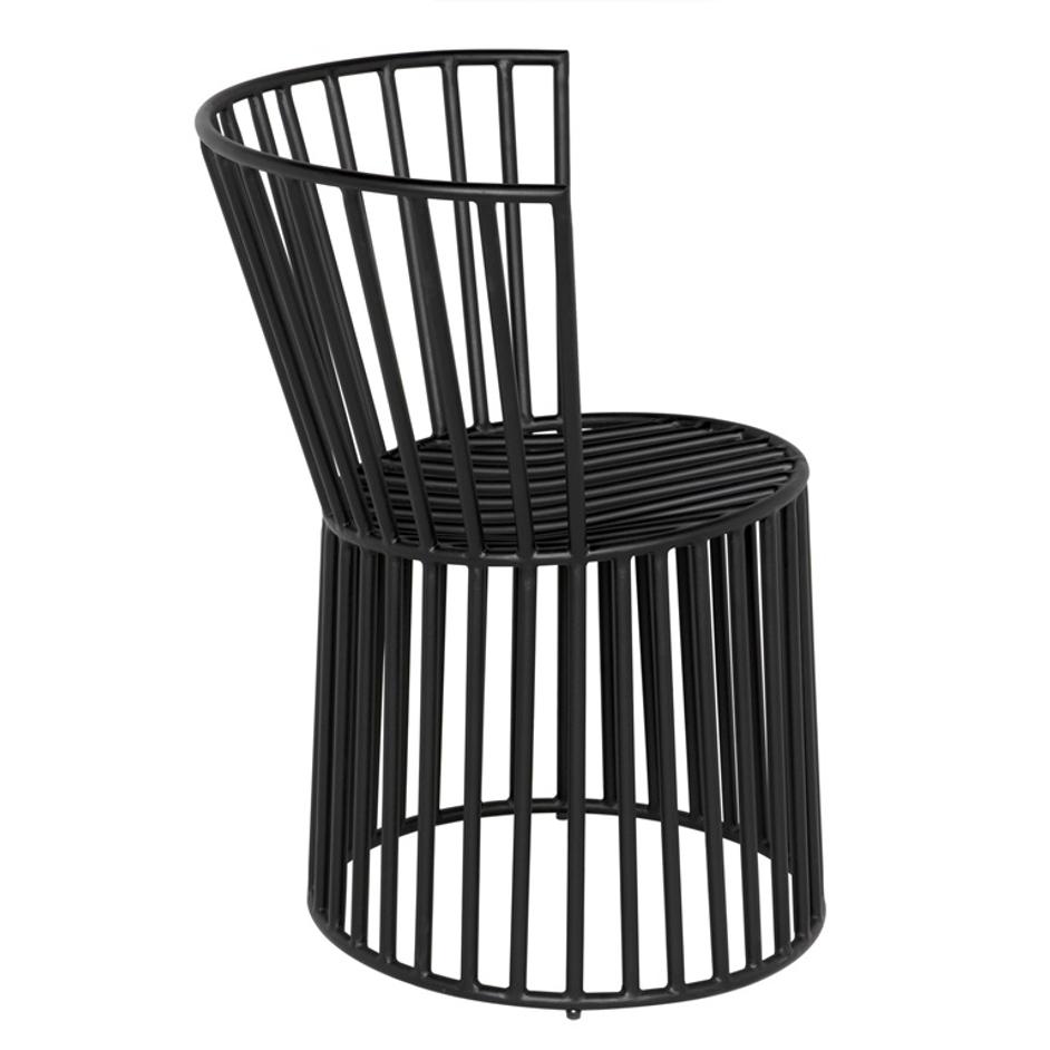 Ellsworths Industrial Steel Chair in Matte Black by Noir Furniture